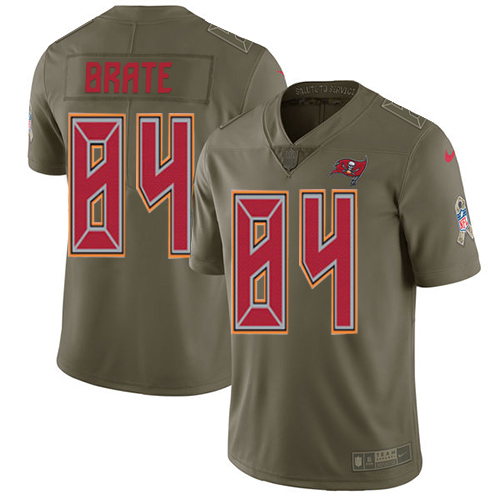 Nike Buccaneers #84 Cameron Brate Olive Men's Stitched NFL Limited Salute To Service Jersey - Click Image to Close